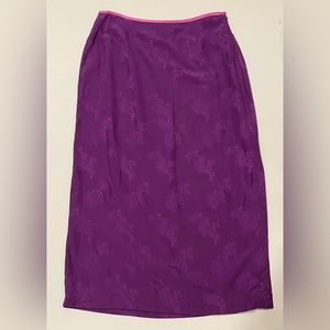 Boho Hippie Side Slit 100% Silk Wrap Wrap Purple Skirt EUC Size 12